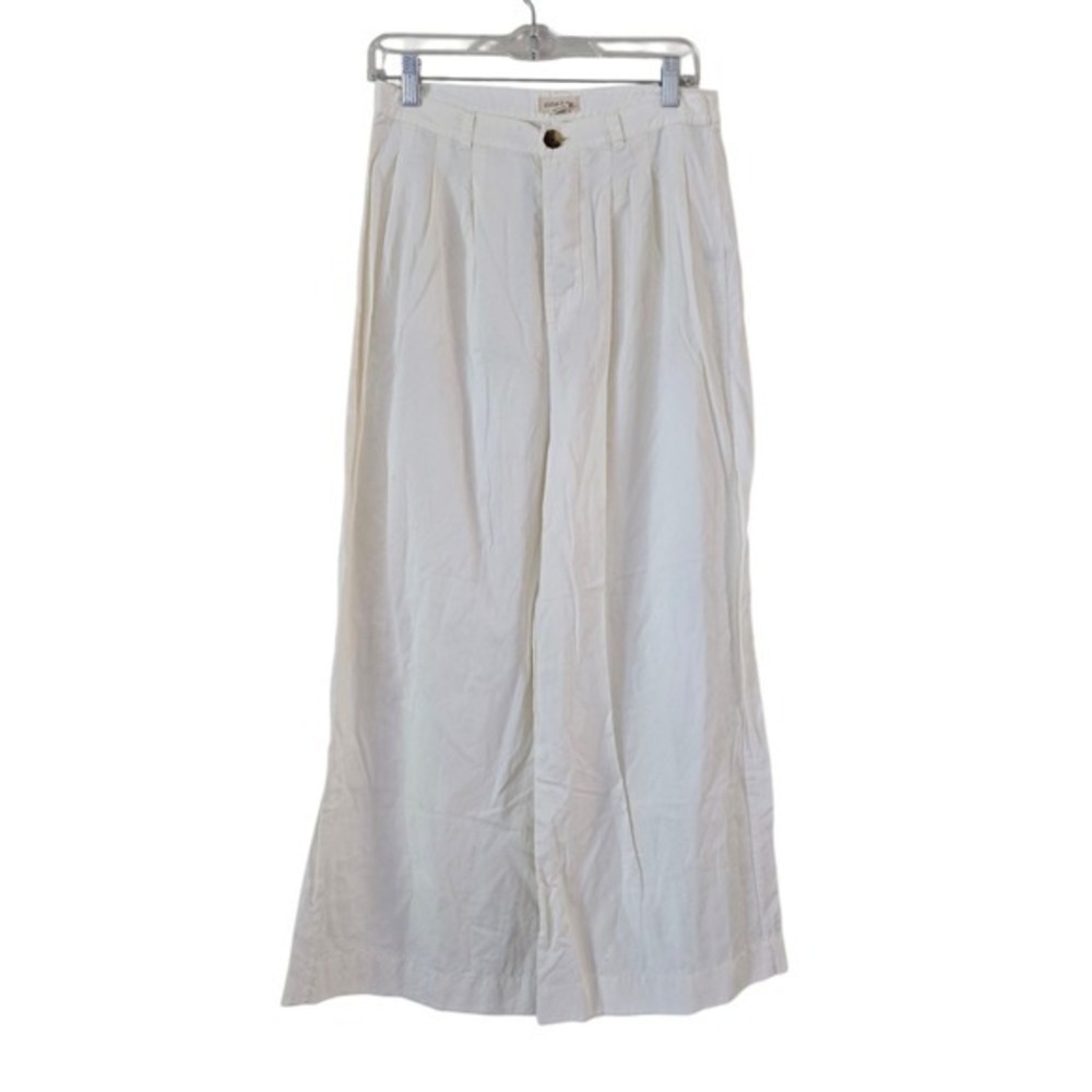 Sister Katie High Waist wide leg pleated trouser‎ pants  cream size  Small